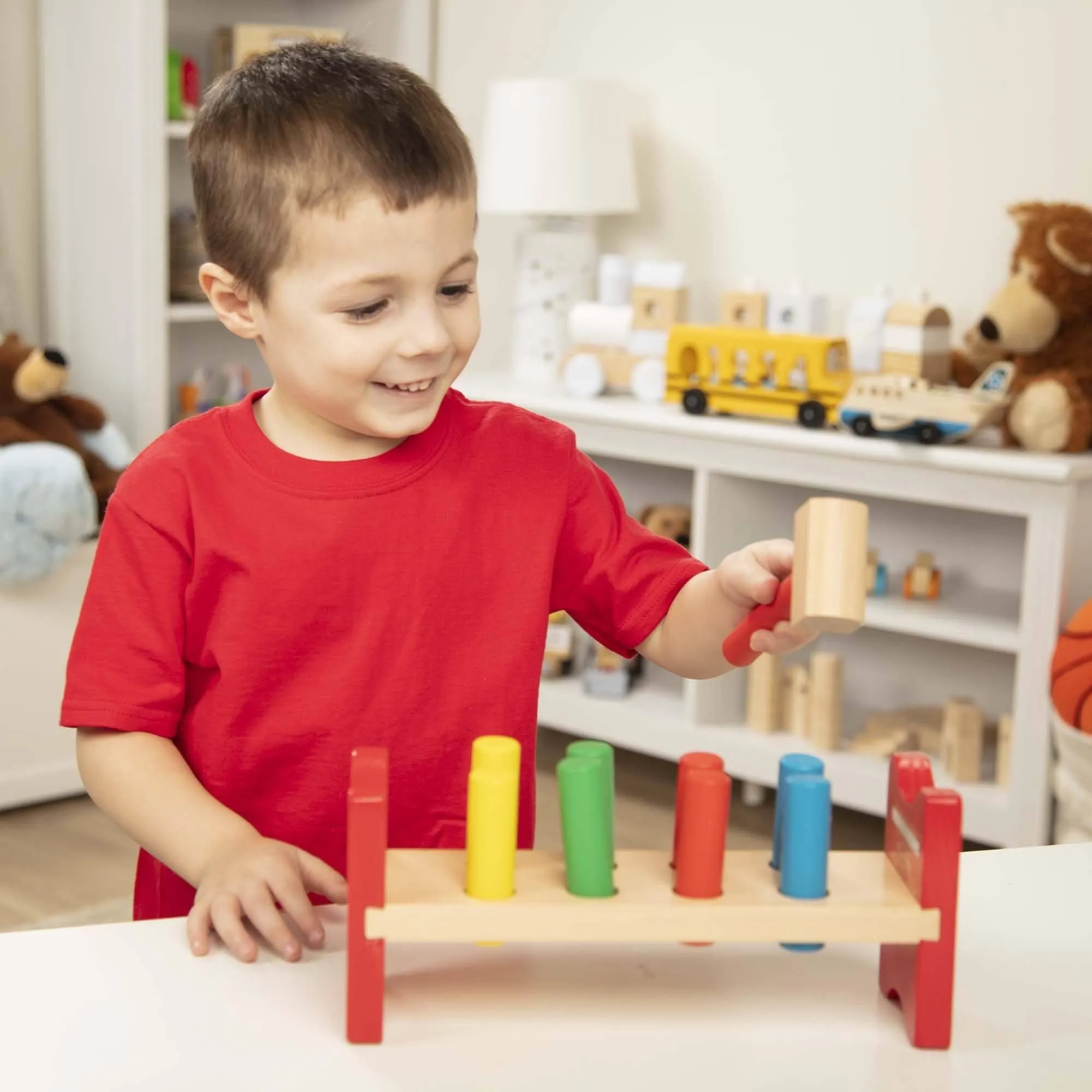 Melissa & Doug Wooden Pound-a-Peg Classic Toy
